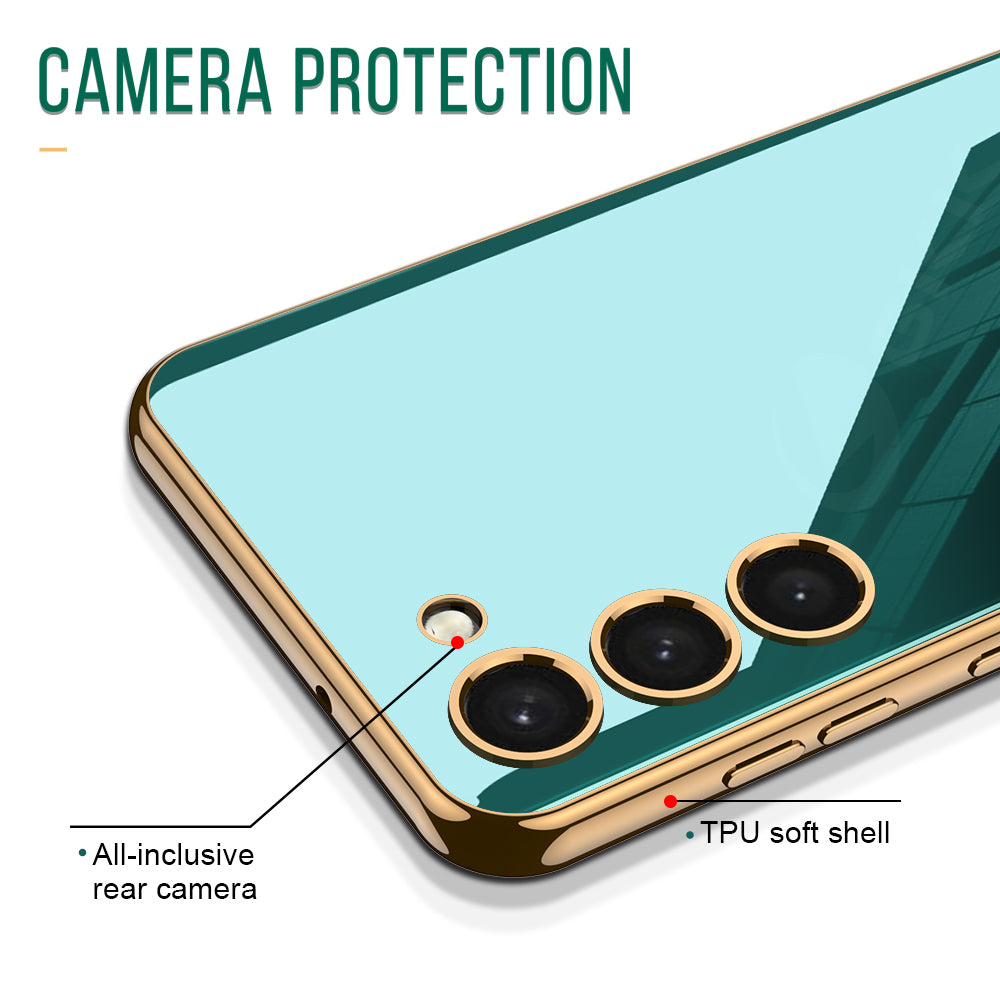 GKK til Samsung Galaxy S23 hærdet glas PC TPU telefon cover Anti-drop galvanisering kant bagcover GKK til Samsung Galaxy S23 hærdet glas PC TPU telefon cover Anti-drop galvanisering kant bagcover